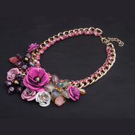 WW | Jahrgang Schmuck Elegante Prom Party Schönheitswettbewerb Hochzeit Geschenk Florale Blüte Blume Chunky Statement Halskette für Frauen Accessoires