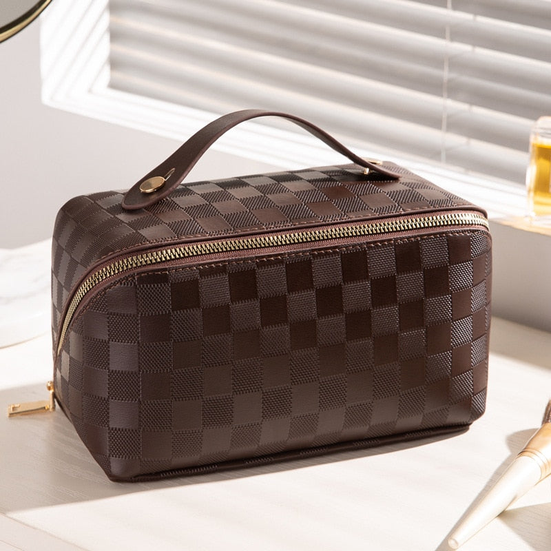 WW | Luxuriöse karierte Kosmetiktasche