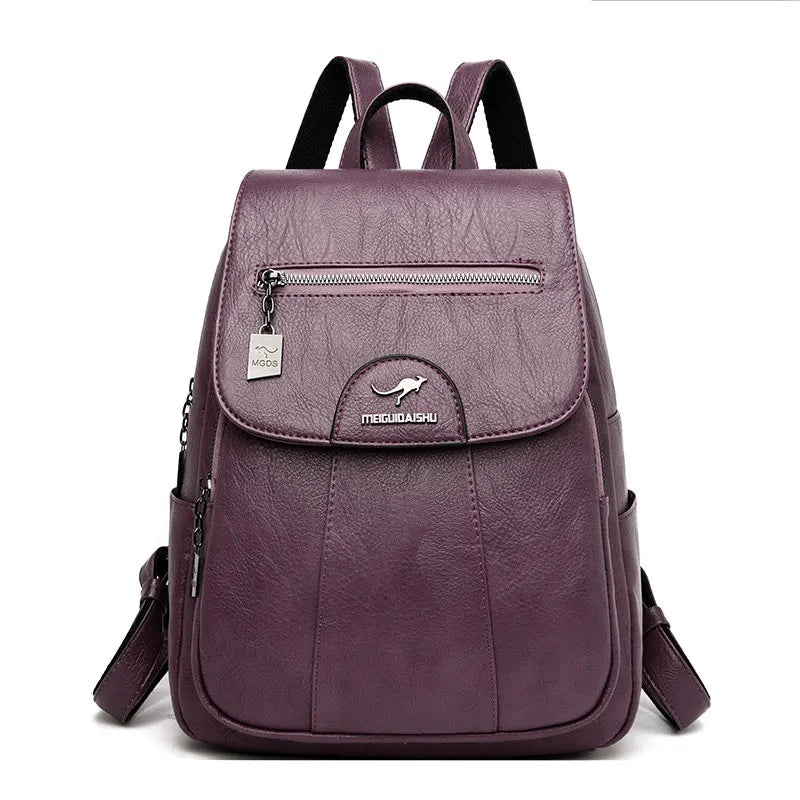 W&W Mode | Großer Leder Rucksack Mit Diebstahlschutz Für Damen