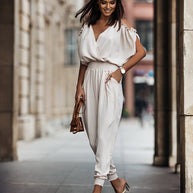 WW | Weißer Off-Shoulder Jumpsuit