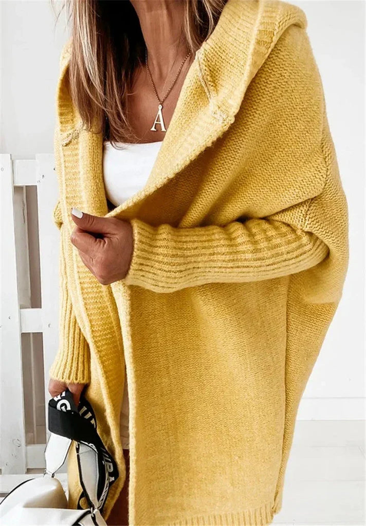 WW | Superweiche Gestrickte Strickjacke Mit Taschen Und Kapuze Für Damen