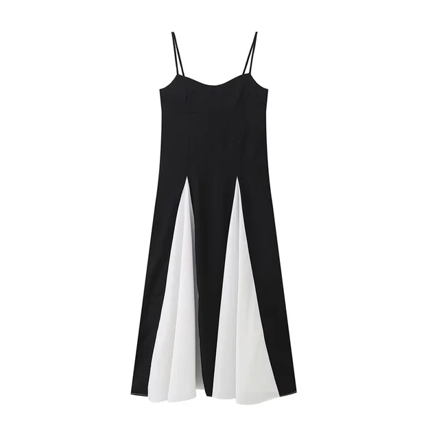 WW Kleid - Schwarz und weiß geteilt - Polyester - Sommer