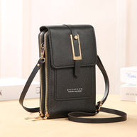 WW Leder Smartphone Clutch | Damen Handtasche mit Touchscreen-Fenster