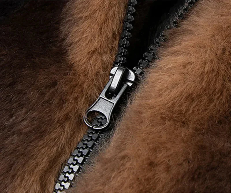 WW | Synthetischer Pelzmantel für Herren im Luxus-Stil