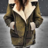 W&W - Wildleder-Sherpa-Jacke für Frauen