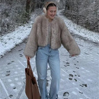 WW | Eleganter Kunstpelzmantel für Damen – Luxuriöser Look für kalte Tage