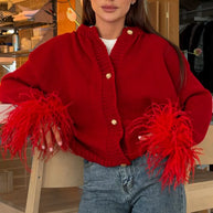 WW | Schicke Feder Strickjacke