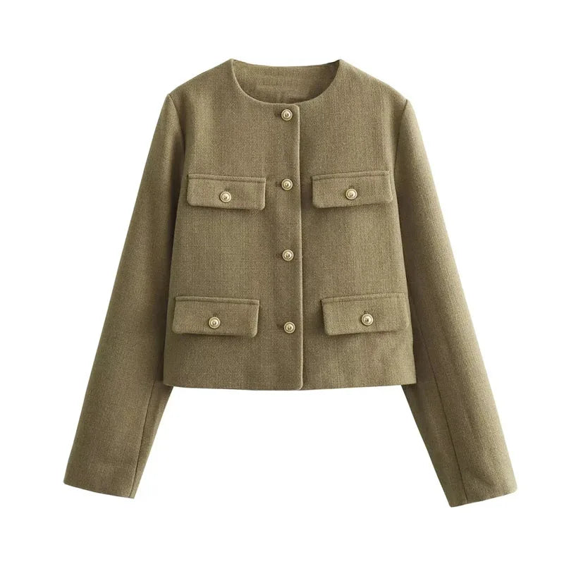 W&W Mode | Schicke und elegante Blazerjacke mit Knopfverschluss für Damen