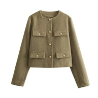 WW | Schicke und elegante Blazerjacke mit Knopfverschluss für Damen