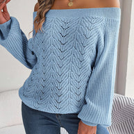 Lässiger Off-Shoulder Strickpullover