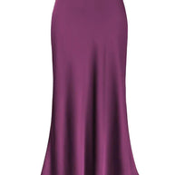 WW | Frauen Satin Seiden Röcke Sommer Frühling Koreanische Mode Kleidung Büro Damen Lange Röcke Elegant Schwarz Maxi Röcke für Frauen