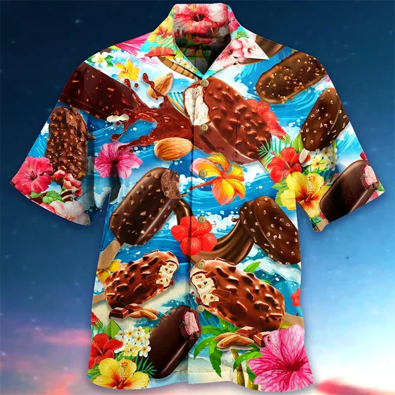 Damen Sommer-T-Shirt mit Eiscreme-Aufdruck aus leichtem Material