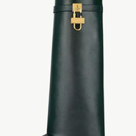 WW | Damen Kniehoge Stiefel Shark Lock Lange Dicke Sohlen High Heels Stiefel Designer Luxusmarke Damen Lederstiefel