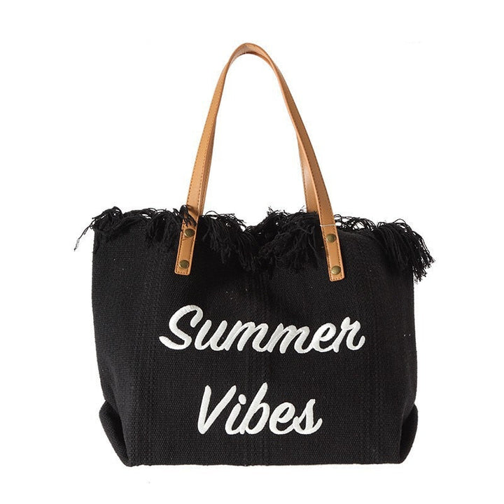 W&W Mode Sommer Vibes Strandtasche | Bunte Strandtasche mit sommerlichem Aufdruck