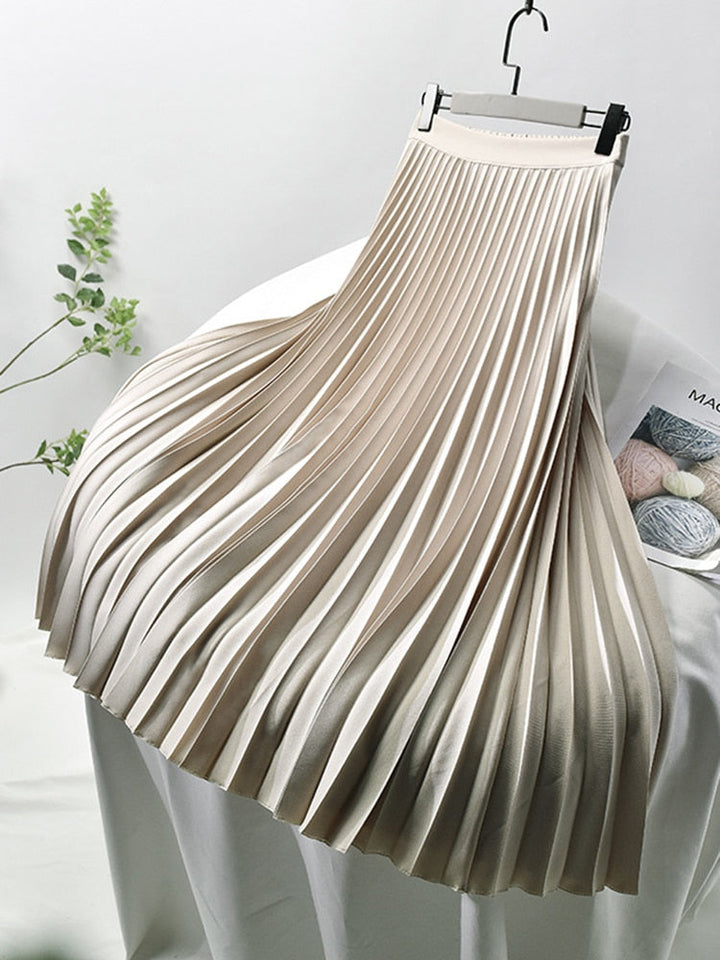 Schicker Designer Hohe Taille Plisseerock für Damen