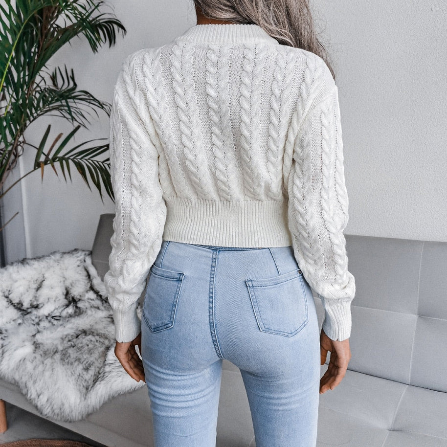 WW - Gestrickter kurzer Pullover