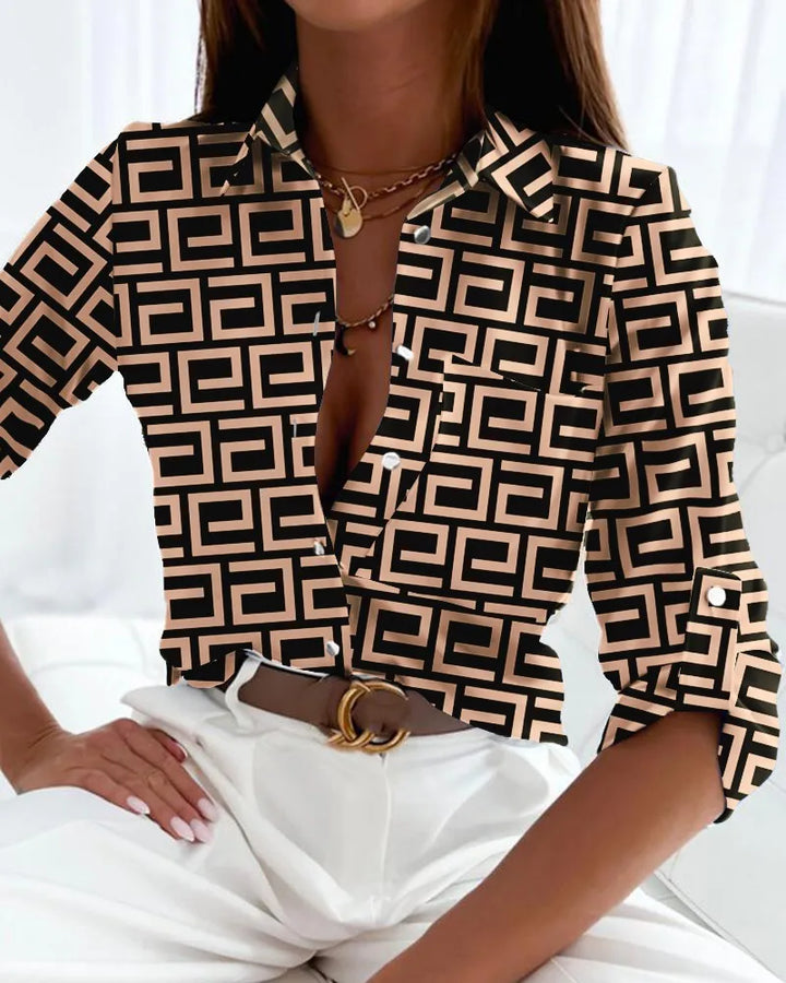 W&W Mode | Gestreifte Button-Up Bluse für Damen