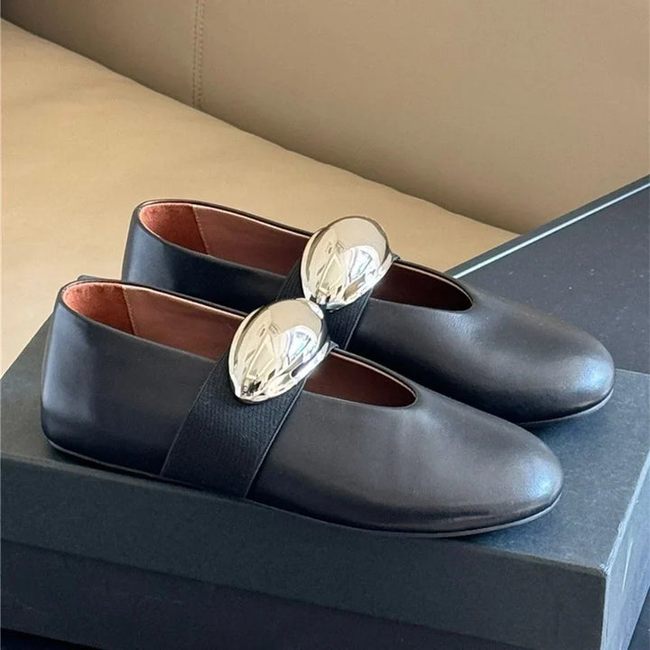 Damen Ballerinas mit Mesh-Obermaterial und elastischem Band