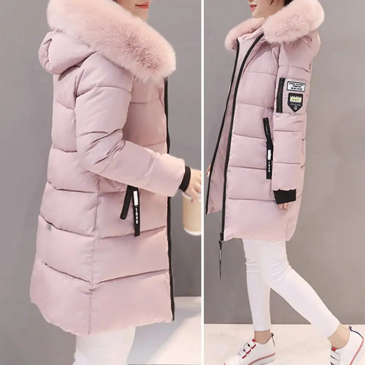 W&W Mode | Winterjacke mit auffälligem Kragen und Applikationen