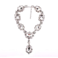 WW | Statement Rhinestones Schmuck Große Edelstein Gem Stein Kristall Viktorianischer Schmuck Grüner Smaragd Bib Halskette für Frauen