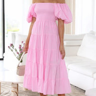 WW - Schulterfreies Midikleid