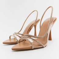 WW Elegante High-Heeled Sandalen | Stiletto Slingback Peep Toe Schuhe