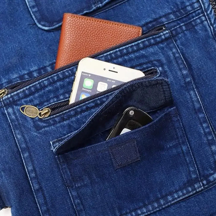 W&W Mode | Jeansweste Mit Mehreren Taschen Für Herren