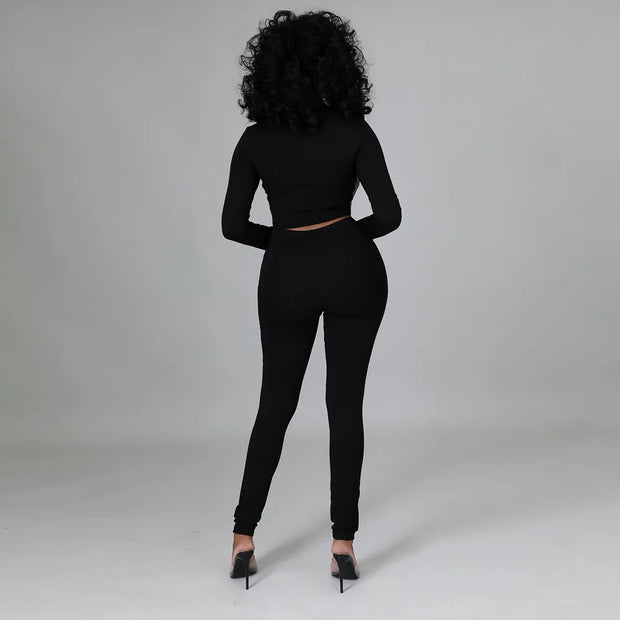 WW | Zweiteiliges Set mit Kurzem Kunstleder-Korsett und High-Waist-Hose