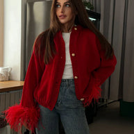 WW | Schicke Feder Strickjacke