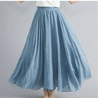 WW | Mode Baumwolle Leinen Kleidung Frauen Röcke Maxi Y2K Elegant Strand Saia Ropa Mujer Lässiges Kleid Boho Lange Röcke Faldas Harajuku