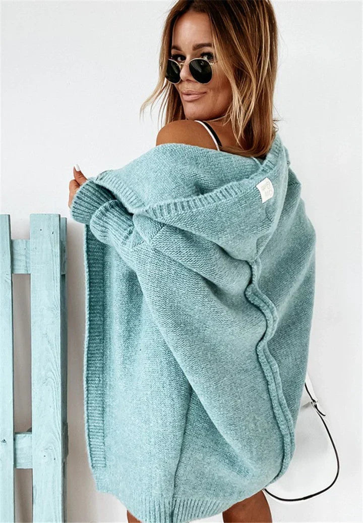 W&W Mode | Superweiche Gestrickte Strickjacke Mit Taschen Und Kapuze Für Damen
