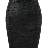 WW | Großhandel Frauen Sommermode Sexy Gold Bronze Bandage Rock Designer Nachtclub Bodycon Bleistiftrock Faldas 46Cm