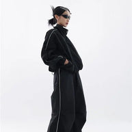 WW | Oversized Sportlich Schwarz Trainingsanzug