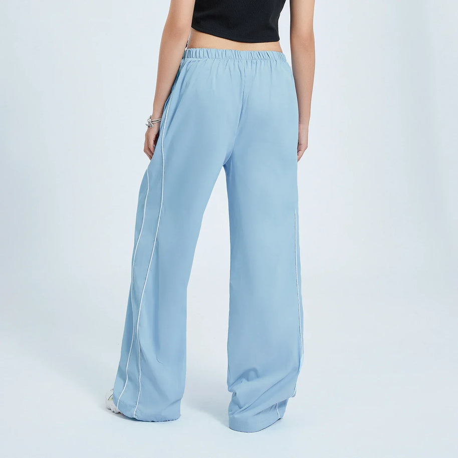 WW | Frauen Y2K Elastischer Taillen Cargo Hosen Locker Einfarbige Jogginghosen Trainingshose mit Taschen Streetwear