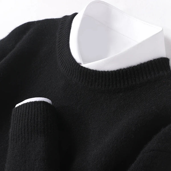 WW | Herrenpullover Mit Zeitgemäßem Doppeltem Kragenentwurf Ideal Für Alltägliche Und Formelle Anlässe