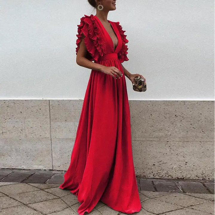 W&W Mode - Elegantes Kleid mit gerafften Ärmeln