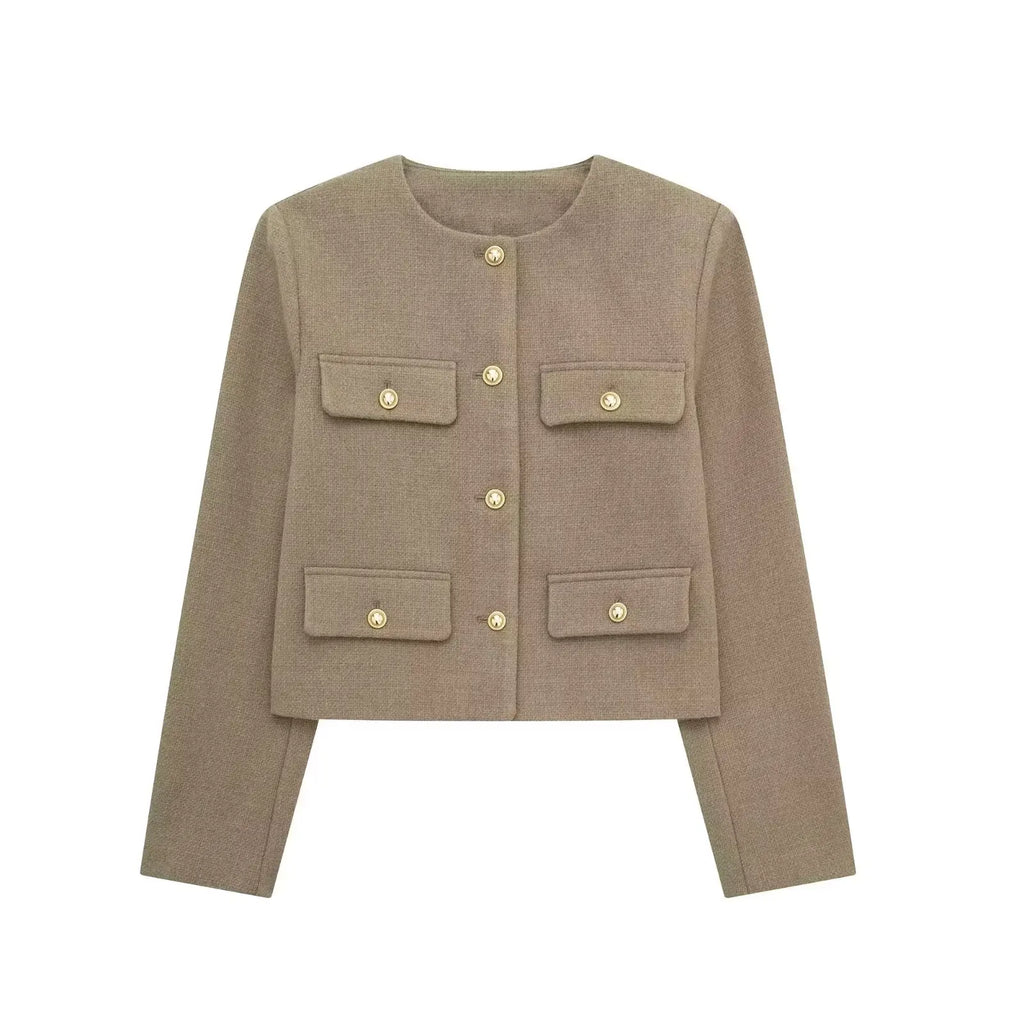 WW - Trendy Geknöpfter Kurzblazer
