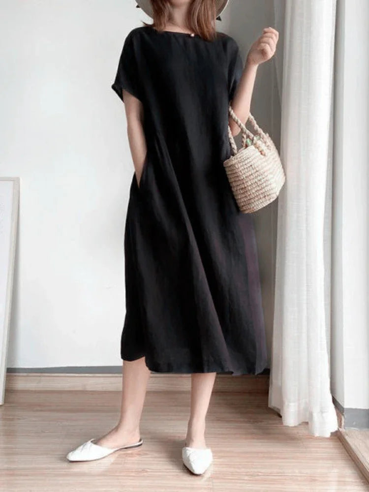 WW | Einfarbig Midi Kleid Aus
