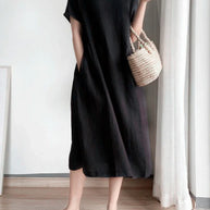 WW | Einfarbig Midi Kleid Aus