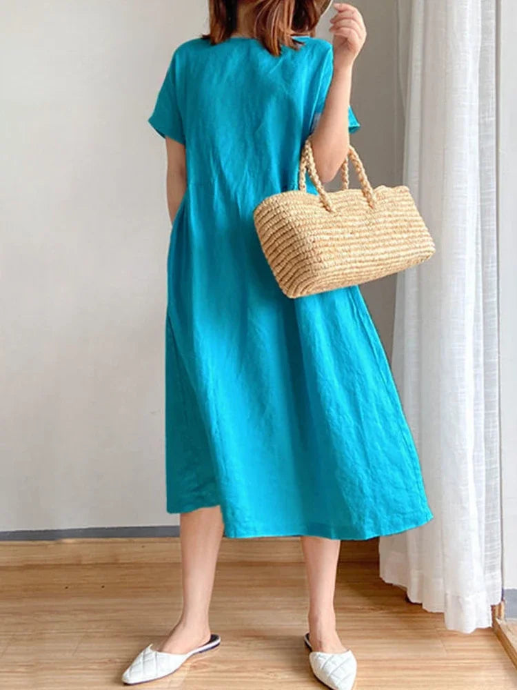 WW | Einfarbig Midi Kleid Aus