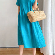WW | Einfarbig Midi Kleid Aus