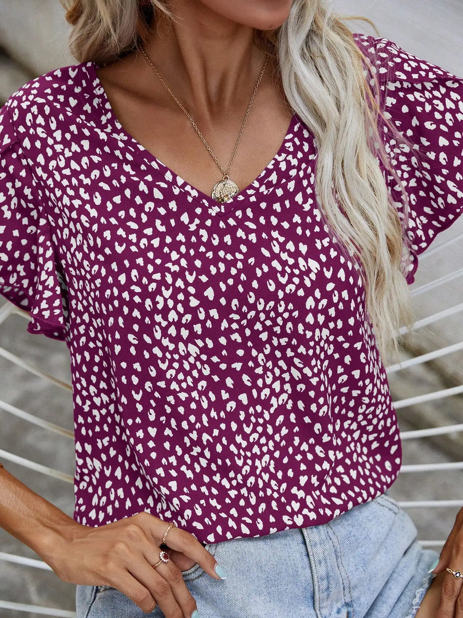 WW | Kurzärmlige Sommerbluse mit Slim Fit Ohne Kragen