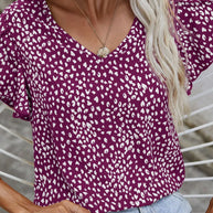 WW | Kurzärmlige Sommerbluse mit Slim Fit Ohne Kragen
