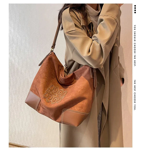 WW | Damen Luxus Marke Messenger Taschen Retro Braun Crossbody Tote Taschen Eimer Clutch Tasche Einkauf Große Kapazität Reisetasche