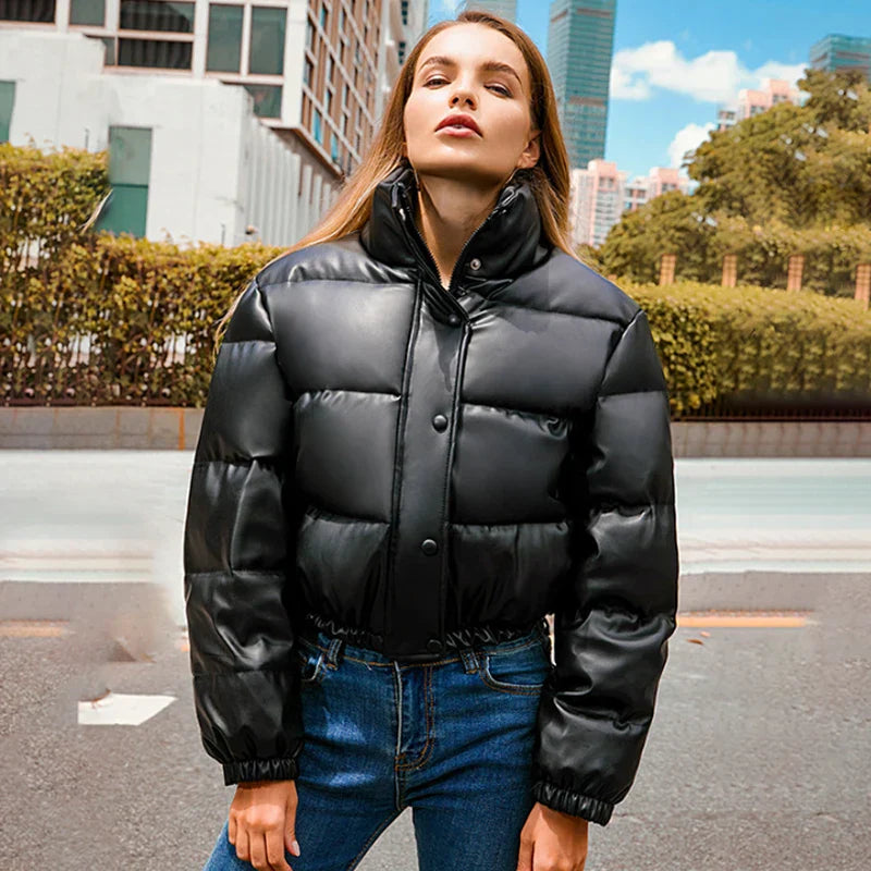WW | Gepolsterte Lederjacke für Damen