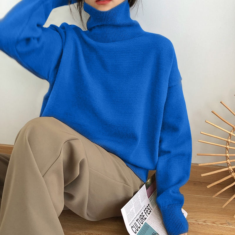 W&W Mode | Stilvolle Herbst Klassische Rollkragenpullover für Frauen