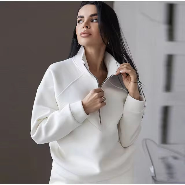 WW | Bequemes Trainingsanzug-Set Mit Langen Ärmeln Und Reißverschluss