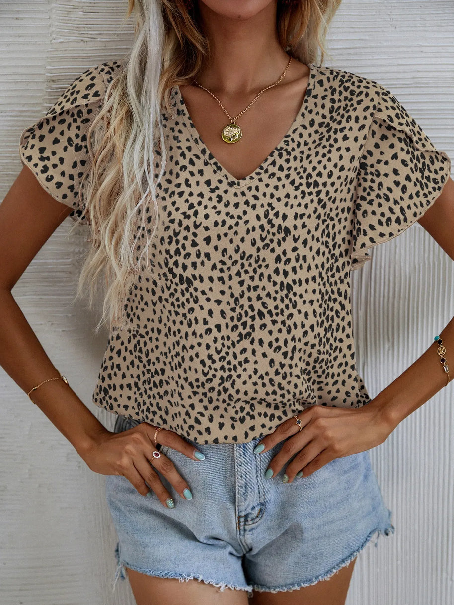 WW | Kurzärmlige Sommerbluse mit Slim Fit Ohne Kragen