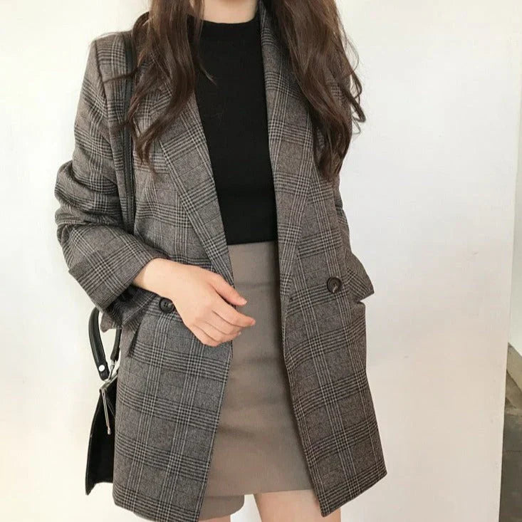 WW | blazer mit karierter jacke