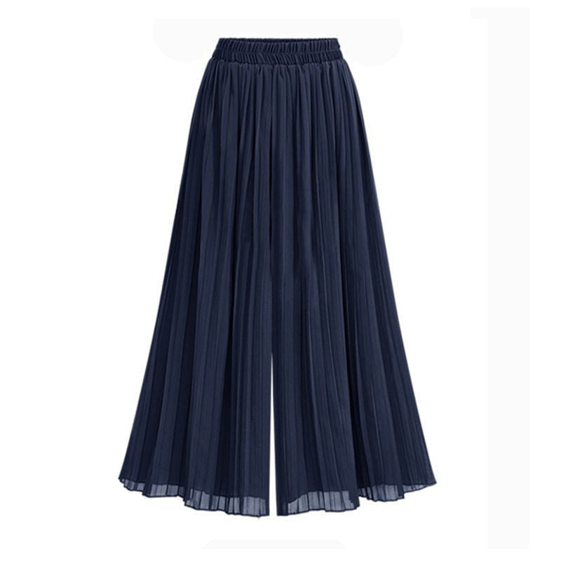 W&W Mode | Damenhose Mit Weitem Bein Und Mesh Detail